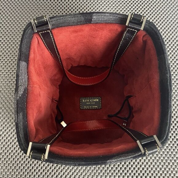 Kate Spade New York Bag Womens Small Black Gray Square Cube Bucket Bag Rare - Picture 7 of 16